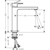 Змішувач для умивальника Hansgrohe Vernis Shape Matt Black 71591670 (чорний матовий, високий), фото , изображение 2