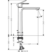 Змішувач для умивальника Hansgrohe Rebris E CoolStart Chrome 72581000 (високий, з донним клапаном), фото , изображение 5