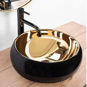 Раковина Rea Luna Black Matt Gold REA-U3306 (40 см, золото/чорний матовий, чаша), фото , изображение 2