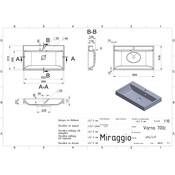 Раковина Miraggio Varna 700 Mirastone Black Shine 0002616 (69x41 см, черная), Доступные размеры: 69 x 42, Цвет производителя: черный, Технология производства: Mirastone, фото 2