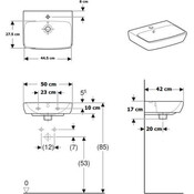 Умивальник Geberit Selnova Square 500.310.01.7 (50x42 см), Доступні розміри: 50 x 42, фото , изображение 2