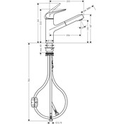 Смеситель для кухни Hansgrohe M427-H150 Chrome 71814000 (с выдвижной лейкой), фото 2