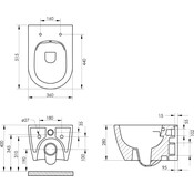 Безобідковий підвісний унітаз Volle Virgo 1324.491007 (з біде та сидінням), фото , изображение 4