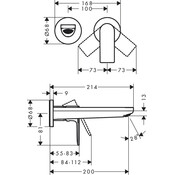 Зовнішня частина змішувача прихованого монтажу для умивальника Hansgrohe Rebris E Chrome 72568000, Колір виробника: хром, фото , изображение 5