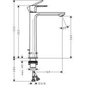 Змішувач для умивальника Hansgrohe Rebris S Chrome 72580000 (високий, з донним клапаном), Колір виробника: хром, фото , изображение 2