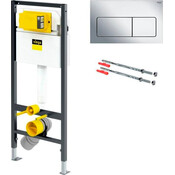 Инсталляция для унитаза 3 в 1 Viega Prevista Dry 771973+678630+773717 (с клавишей смыва и креплением к стене), Цвет производителя: хром, фото 