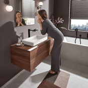 Змішувач для умивальника Hansgrohe Vivenis Black Matt 75040670 (чорний матовий, високий, з каскадним виливом та донним клапаном), Колір виробника: чорний матовий, фото , изображение 2