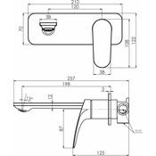 Змішувач прихованого монтажу для умивальника Imprese Perla Chrome f03508001CC (внутрішня частина в комплекті), фото , изображение 2