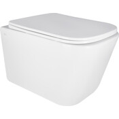 Комплект унітаз з інсталяцією 4 в 1 Qtap QT05335171W45128: підвісний унітаз із сидінням Crow QT05335171W + інсталяція Nest ST QT0133M425 + клавіша змиву Nest QT0111M11V1146MB + звукоізоляційна прокладка, фото , изображение 2