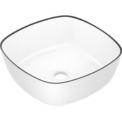Умивальник Imprese Black Edge i11096 (41x41 см, білий глянсовий з чорним бортиком, чаша), Доступні розміри: 41 x 41, фото 