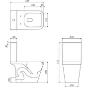 Безободковый унитаз-компакт Imprese Skala i11091 (с сиденьем), фото 2