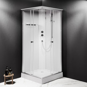 Душевой бокс Am.Pm X-Joy Square W94C-403-090MT (90x90 см, стекло прозрачное, профиль сатин, с поддоном), Цвет производителя: сатин (хром матовый), фото 4