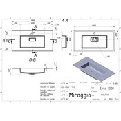 Умывальник Miraggio Erica 1000 Miramarble Matt 8813495 (100x50 см, белый матовый, с крылом), Доступные размеры: 100 x 50, Цвет производителя: белый матовый, Технология производства: Miramarble Matt, фото 4