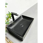Умивальник VBI Latina Marble Matt VBI-013103 (50x35 см, чорний матовий мармур), Доступні розміри: 50 x 35, Колір виробника: чорний мармур матовий, фото 