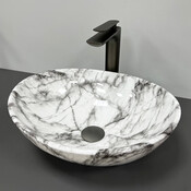 Раковина VBI Parma Statuario Gray Veins VBI-011010 (40x33 см, сірий мармур, чаша), Доступні розміри: 40 x 33, Колір виробника: сірий мармур, фото , изображение 2