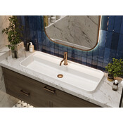 Умывальник Miraggio Ocean 1000 Miramarble 8813862 (100x40 см), Доступные размеры: 100 x 40, Цвет производителя: белый глянец, Технология производства: Miramarble, фото 3