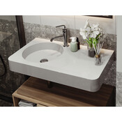 Умывальник-столешница Miraggio Loop 800 L Miramarble 8813981 (80x45 см, с крылом), Доступные размеры: 80 x 45 L, Цвет производителя: белый глянец, Технология производства: Miramarble, фото 2