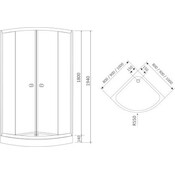 Душевая кабина с поддоном RJ Tulip Black 90ВRZ081Linia (90x90 см, стекло с рисунком, профиль черный матовый), фото 4