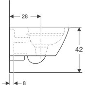 Безобідковий підвісний унітаз Geberit Smyle Square 500.208.01.1 (без сидіння), фото , изображение 4