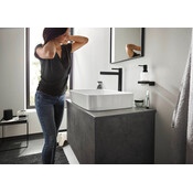 Змішувач для умивальника Hansgrohe Finoris Black Matt 76070670 (чорний матовий, високий, з донним клапаном), Колір виробника: чорний матовий, фото , изображение 3