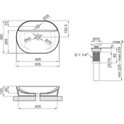 Умивальник Qtap Scorpio Black Matt QT142202MBMBN47312 (51x39 см, чорний матовий, з донним клапаном), Доступні розміри: 51 x 39, Колір виробника: чорний матовий, фото , изображение 6