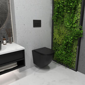 Безобідковий підвісний унітаз Koller Pool Round 1822560698 (RN-0520-RQ-MB, чорний матовий, воронкоподібний, з сидінням), фото , изображение 2