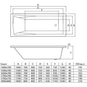 Акриловая ванна Koller Pool Grace GRACE160X70 (160x70 см), Доступные размеры: 160 x 70, фото 4