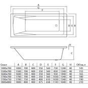 Акриловая ванна Koller Pool Grace GRACE170X70 (170x70 см), Доступные размеры: 170 x 70, фото 4