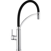 Смеситель для кухни Kroner KRP Ersel C03900BLK (хром/черный, с гибким изливом), фото 2