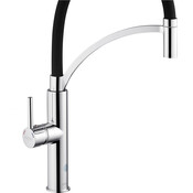 Смеситель для кухни Kroner KRP Ersel C03900BLK (хром/черный, с гибким изливом), фото 4
