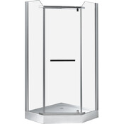Душова кабіна з піддоном RJ Duct N 90RZ079N (90x90 см, скло прозоре, петлі хром), фото 
