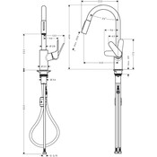 Смеситель для кухни Hansgrohe Focus Black Matt 31815670 (черный матовый, с выдвижной лейкой), Цвет производителя: черный матовый, фото 2