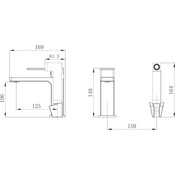 Смеситель для умывальника Qtap Gemini Gunmetal Black QTGEM272GMB45692 (черный металлик, с гигиеническим душем), Цвет производителя: черный металлик, фото 2