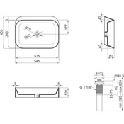 Умивальник Qtap Scorpio Black Matt QT14112243MBN47298 (55x40 см, чорний матовий, з донним клапаном), Доступні розміри: 55 x 40, Колір виробника: чорний матовий, фото , изображение 6