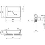 Умивальник Qtap Tern Black Matt QT172074MBMBN47300 (49x38 см, чорний матовий, з донним клапаном), Доступні розміри: 49 x 38, Колір виробника: чорний матовий, фото , изображение 6