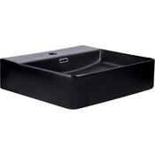 Умивальник Qtap Nando LT Black Matt QT12112173SMBMBN47322 (50x44 см, чорний матовий, з донним клапаном), Доступні розміри: 50 x 44, Колір виробника: чорний матовий, фото , изображение 3