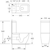 Безободковый унитаз-компакт Imprese Valtice Rimless White i1115 (с сиденьем), фото 2