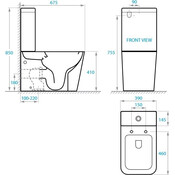 Безободковый унитаз-компакт Koller Pool Kvadro 1810550199+1050680199 (KR-0675-RC-C+KR-0675-RC-T+KP-6001, с сиденьем и гибкой подводкой), фото 6