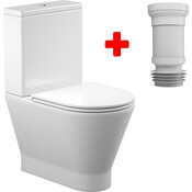 Безободковый унитаз-компакт Koller Pool Twist 1878550199+1050680199 (TW-0610-RC-C+TW-0610-RC-T+KP-6001, с сиденьем и гибкой подводкой), фото 