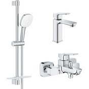 Комплект змішувачів для ванної кімнати Grohe Cubeo M-Size UA125246M (1018130000+1017550000+27929003), фото 