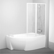Стеклянная шторка для ванны Ravak Rosa 150 R VSK2 (76P8010041, стекло матовое, профиль белый, правая), Доступні розміри: 150 R, Колір виробника: білий з малюнком, фото 