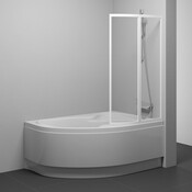 Стеклянная шторка для ванны Ravak Rosa 150 R VSK2 (76P8010041, стекло матовое, профиль белый, правая), Доступні розміри: 150 R, Колір виробника: білий з малюнком, фото , изображение 2