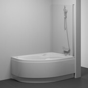 Скляна шторка для ванни Ravak Rosa CVSK1 160/170 L (7QLS0C00Y1, 100x150 см, прозоре скло, профіль хром, ліва), Доступні розміри: 100 x 150 L, Колір виробника: хром, фото , изображение 2