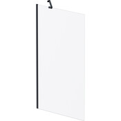 Шторка на борт ванни Am.Pm Gem W90UBS-080-140BM (80x140 см, скло матове, профіль чорний матовий), Колір виробника: матове скло, обробка чорна матова, фото 