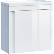 Тумба з раковиною Devit Small 063050W (50 см, біла глянсова, підвісна), Колір виробника: білий глянець, фото , изображение 4