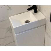 Тумба Snail Монтана з умивальником Snail Естель 400КМ152A100 (40 см, біла глянсова, підвісна), фото , изображение 2