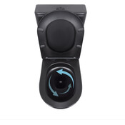 Безобідковий унітаз-компакт Qtap Scorpio Ultra Quiet QT14226088AMB (чорний матовий, воронкоподібний, з сидінням), фото , изображение 2