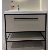 Тумба Snail Олівія з умивальником Snail Тукан 890KD2500A100 (90 см, біла глянсова, підвісна), фото , изображение 2