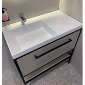 Тумба Snail Петрос з умивальником Snail Тукан 890KD1370A100 (90 см, біла глянсова, підвісна), фото , изображение 2