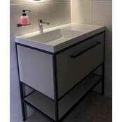Тумба Snail Петрос з умивальником Snail Тукан 890KD1370A100 (90 см, біла глянсова, підвісна), фото , изображение 3
